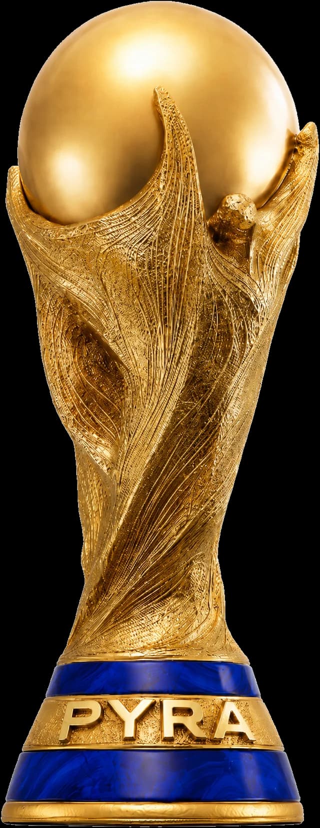 2026 FIFA World Cup trophy on PYRA stance card
